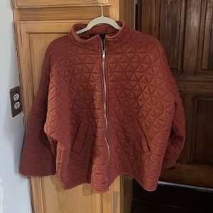 Cross hatch zip up jacket S/M dark orange